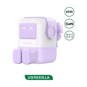 UGREEN Uno 65W 3-Port GaN Charger – 2× USB-C, 1× USB-A, UK Plug