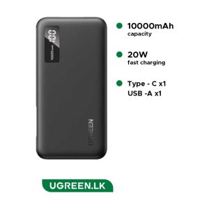 UGREEN 10000mAh 20W Power Bank – Two-way Fast Charging