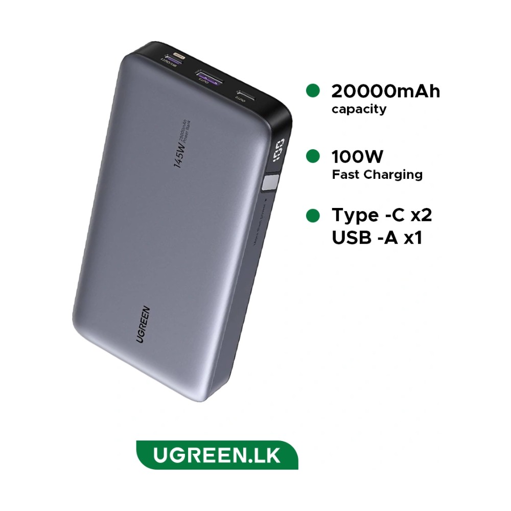 UGREEN Nexode 20000mAh 100W Power Bank – Laptop Fast Charging